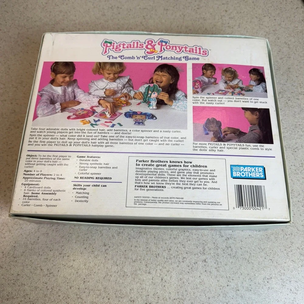 VTG 1989 Pigtails & Ponytails The Comb 'n' Curl Matching Game Parker Brothers